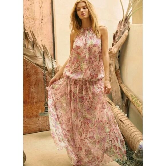 Misa Los Angeles Angelina Floral Maxi Dress NWT M/L Rainbow Paisley - Picture 1 of 11